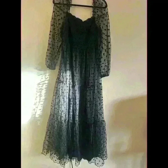Black Polka Dot Dress See And Be Seen Size L New With Tags From Red Dress Boutiq - Picture 2 of 5